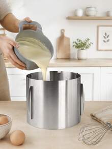 1pc Stainless Steel Adjustable Round Mousse Ring, 16-30cm Extendable Bottomless Cake Mold, Home Tiramisu Cheesecake Mille-Feuille Cake Border Baking Tool, 6-12 Inch Expandable Cake Ring Commercial Baking Shaping Mold, Easy To Clean And Reusable, Kitchen Cake DIY Tool, Suitable For Birthday Party Gathering Wedding Holiday Celebration - View 11