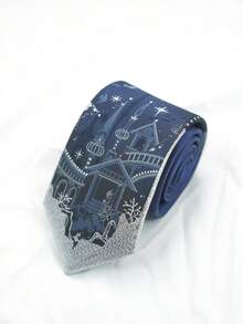 Fashionable Unisex Whale Embroidered Tie, Suitable For Campus Style And Preppy Daily Wear - Multicolor - View 11