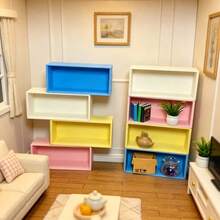 Estantería de almacenamiento para exhibición de casas en miniatura, gabinete modular DIY de combinación libre, cajas rectangulares apilables de colores, adorno de decoración interior - Multicolor - Ver 2