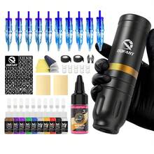 DQFART Complete Tattoo Starter Kit Tattoo Gun, Includes Full Set Of Accessories, Including Practice Skin, Ink, Needles, Suitable For Home DIY Tattoo Art - Multicolor - View 10