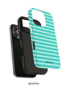 GIIPPA 1pc Mint Green Horizontal Stripe Pattern Design, Phone 17 Pro Max Phone Case, Compatible With Phone 16 Pro Max, 15 Pro Max, 14 Pro Max, Korean-Style High-End Fashionable And Fun Phone Case, Compatible With 11/12/13/14/15/16 Pro Max Plus, Elegant Design Suitable For Men And Women, Perfect Gift For Girlfriend On Christmas, Valentine's Day, Easter, Wedding Season And Birthday! - Multicolor - View 2