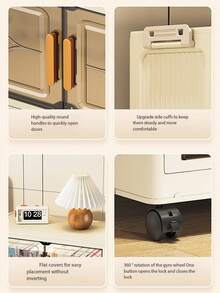 1pc 40cm/15.7in Wide Plastic Double Door Storage Cabinet, Multi-Layer Foldable Storage Box, Kitchen Dining Room Tableware Storage Cabinet, Kitchen Storage Rack, Home Living Room Toy Storage Rack, Gap Storage Organizer, Kitchen Gap Storage Cabinet, Christmas Gift, Storage Box, Under Bed Storage - Multicolor - View 11