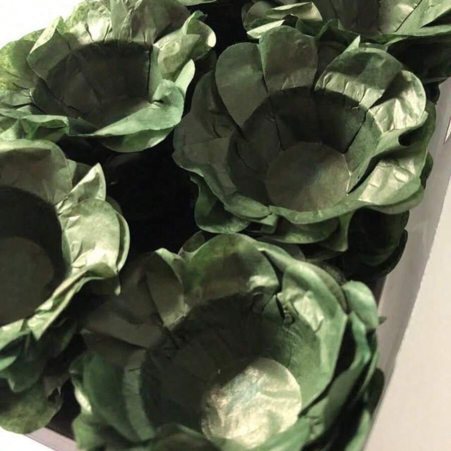 KIT 50 Forminhas Stilo Floral para Festas e Aniversarios LEVE 50 PAGUE 40 unidades docinhos variados brigadeiro - verde musgo militar - Visão 1