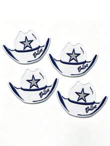 1pc/2pcs/3pcs/4pcs Dallas Hat Parody Patch Football Sport Fan Embroidered Iron On - Multicolor - View 9