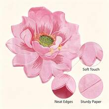 8/24/36pcs Pink Lotus Party Napkins, Unique Design Cocktail Napkins With Exquisite Lotus Petal Lace Edge. Perfect For Weddings, Princess Birthday Parties, Afternoon Tea, Outdoor Picnics And Girls Gatherings. - View 2