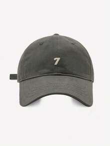 1pc Unisex Minimalist Number 7 Baseball Cap, Vintage Washed Dad Hat, Embroidered Logo, Adjustable Casual Hat, Suitable For Spring, Autumn, Summer Travel - A - View 13