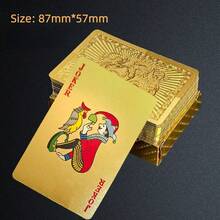 1 Box Luxury Gold Playing Cards - Waterproof - Ideal For Magic And Party Entertainment, PVC Material More Suitable For Party Use, Creative Toy, Card And Poker Series, Texas Hold'em - Multicolor - View 5