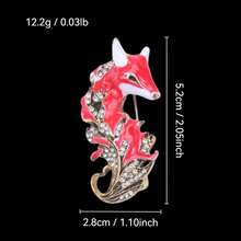 1/6 Spilla vintage con goccia d'olio e strass a forma di animali: balena, tartaruga, cigno, pappagallo, volpe, accessorio per abito e cappotto, regalo - stile - Visualizzare 14