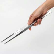 1pc/2pcs Stainless Steel Precision Tweezers, Straight & Curved Pointed Anti-Slip Serrated Tweezers, Aquarium Plant Jewelry Craft Lab Tool Set - Tweezers - View 2