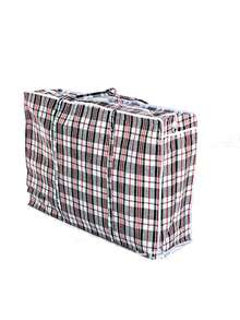 Large Sturdy And Durable Moving Packing Bag, Reusable Zipper Storage Bag, Large Capacity Clothing Storage Bag, Extra Large Plastic Grid Laundry Shopping Bag With Zipper And Handles, Foldable Portable Travel Beach Bag, School Storage Bag, Teacher Storage Bag, Suitable For Commuting, School, Shopping, Travel, Vacation, Holiday And Beach Occasions. - One Size - View 12