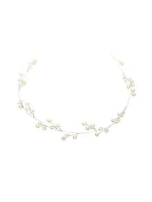 1pc Versatile Simple Faux Pearl Bridal Hairband Clip Fixed Headband - White - View 5