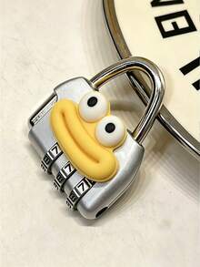 1pc Combination Lock With Cute Sausage Lips And Big Eyes Pattern, Suitable For Gym Lockers, Luggage And Backpack Zippers Anti-Theft, Portable Colorful Metal Padlock, Compact And Durable, Anti-Theft Design For Worry-Free Travel, Perfect Gift For Daily Outings, Students Back To School, Ramadan, Eid, Valentine's Day, Mother's Day Or Thanksgiving - Multicolor - View 13
