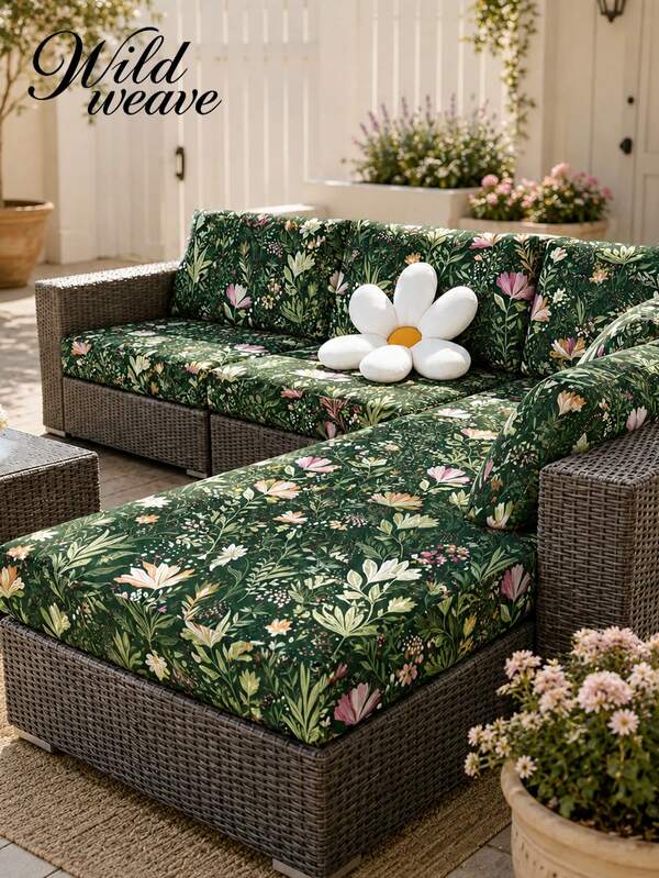 1 buah Sarung Bantal Sofa Sutra Susu Bermotif, Elastisitas Tinggi, Tahan Debu, Tahan Noda, Dapat Dilepas dan Dicuci, Cocok untuk Semua Musim, Sesuai untuk Teras, Taman, Tepi Kolam Renang, dan Berbagai Acara, Dijual Satuan, Bukan Set Pelindung Bantal Sofa