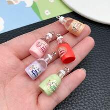 8/10/12/20pcs Drink Resin Charms Wine Bottle Soda Bottle Coffee Cup Milk Donut Chocolate Cookie Pendants For DIY Earrings Bracelets Jewelry Making - Multicolor - View 4
