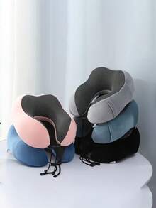 1/2pcs U-Shaped Memory Foam Neck Pillow, Multiple Options, Portable Travel Nap Pillow, Slow Rebound Neck Pillow, Office Nap Essential, Airplane Travel Neck Pillow, Detachable Machine Washable, With Storage Bag, Neck Support, Slow Rebound Support Travel Pillow - Multicolor - View 5