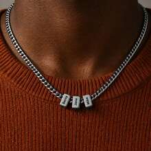 Personalized Men Necklace Silver, Custom Name Necklace For Men, Name Necklace, Father's Day Gift For Him, Gift For Dad, Dad Necklace - Multicolor - View 7
