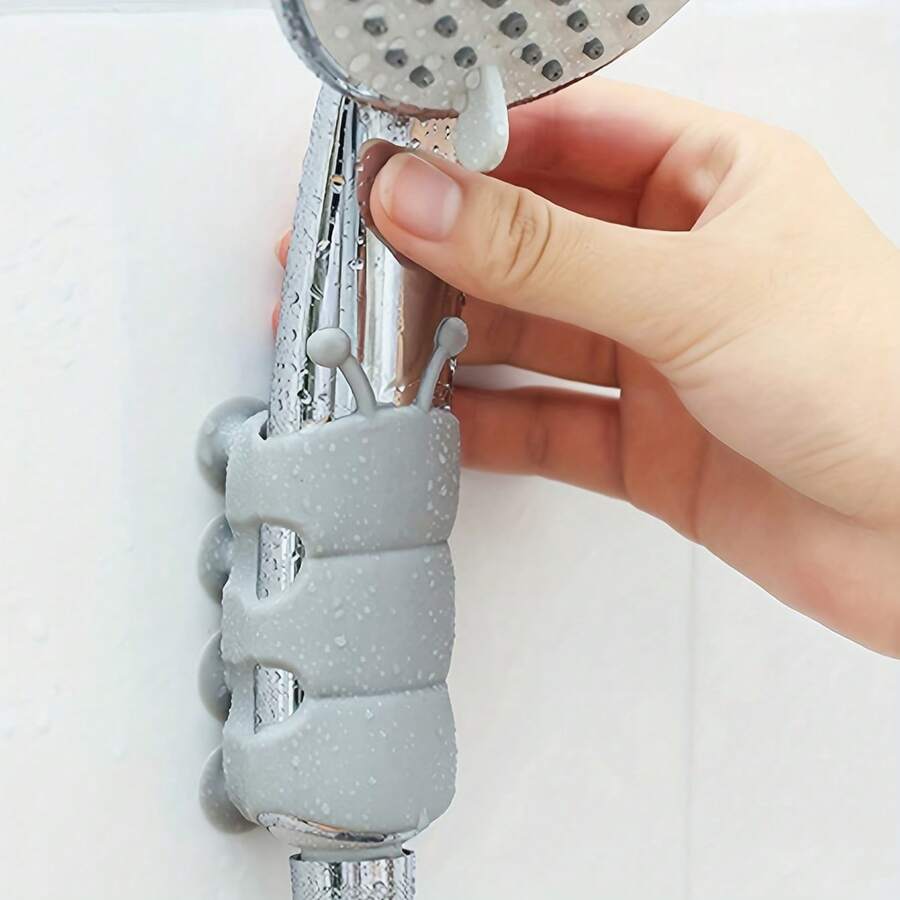1/2pcs Caterpillar Shower Rack, Caterpillar Shower Suction Cup Hanging Shower Head Base Stand, Universal, No Drilling Required, Movable And Fixed Shower Accessories