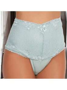 Kit 5 Calcinhas Cintura Alta Com Renda Modeladora Cós Alto Pós Parto. Kit calcinha algodão cós alto , cós em renda. calcinha Pós operatorio cirungico. calcinha modeladora de corpo - Multicolorido - Visão 6