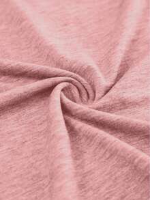 Kaos Wanita Lengan 3/4 Leher V, Kain Rajut dengan Detail Kancing, Atasan Panjang Standar - Cocok untuk Pakaian Kasual dan Pakaian Rumahan Musim Semi/Panas, Warna Pink - Berwarna merah muda - View 6