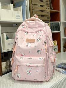 New Cartoon Back To School Season Versatile Couple Multi-Functional Large Capacity Comfortable Minimalist Elegant Backpack Suitable For Various Occasions (No Accessories Included) - Multicolor - View 15
