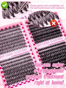 大容量 640片 D捲度簇狀睫毛書本套組，混色 30D/40D/50D/60D 9-16mm，完整 DIY 套裝附膠水、鑷子與刷子，蓬鬆柔軟單根睫毛，適合初學者日常、戲劇化、Cosplay、漫畫風眼妝 - 黑色 - 查看 10