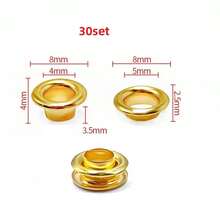 10/30/50 Set Metal Eyelet With Washer Grommet Ring Air Hole Rivet For Leather Bag Shoes Belt Cap Clothes - A - View 73