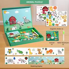1 Set Multi-Theme Folding Face-Changing Puzzle Book, 5 Themes Infant Toddler Picture Recognition Logic Thinking Educational Toy - Multicolor - View 10