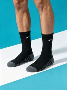 1/5/10/20 Pairs Men's Mid-Calf Sports Socks, Outdoor Fitness Running Socks, Basketball Socks - Multicolor - View 4
