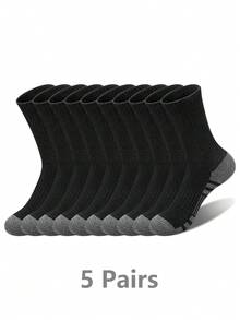 15 pares de calcetines deportivos profesionales de compresión de alta elasticidad hasta la pantorrilla, paquete múltiple, talón reforzado de color contrastante para mayor durabilidad, textura acanalada vertical 3D para soporte mejorado de las piernas, transpirables y que absorben la humedad, adecuados para baloncesto, trote, senderismo, desplazamientos, calcetines de entrenamiento para todas las estaciones - Multicolor - Ver 9