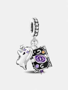 1 Stück minimalistischer modischer Halloween-Anhänger Perle, geeignet für handgemachte DIY-Armbänder, Halsketten und anderen Schmuck, perfektes Geschenk für Frauen - Silber - Übersicht 14