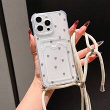 [24h Shipping From DE/FR/ES] [24-Hour Local Shipping] Practical Phone Case With Lanyard And Adjustable Strap, Clear Card Pocket, Airplane Pattern, Lightweight Shockproof TPU Protective Case For Apple. - 圖片1PCS - 查看 1