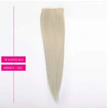 Women's Thick Invisible Clip-In Hair Extensions - Synthetic Hair Pieces, Short Straight Voluminous, Platinum Blonde & Multi-Color Options, Suitable For Thin Hair And Daily Styling - White - View 8