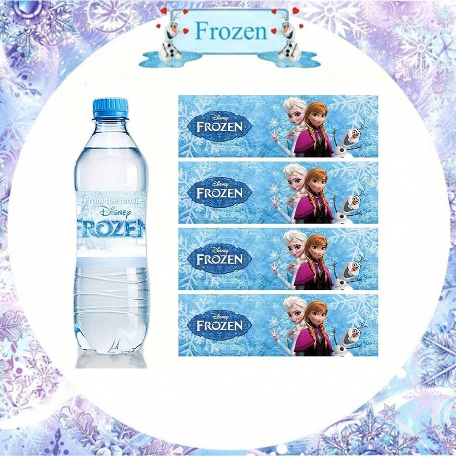 Hasbro 熱銷卡通冰雪公主主題水壺貼紙，生日派對活動聚會氛圍裝飾用品 - 彩色 - 查看 1