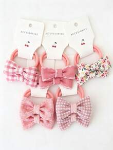 10pcs Pastoral Style Assorted Fabric Bow Headbands Hair Accessories, Suitable For Children - Multicolor - View 13