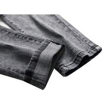 Men's  Ripped Skinny Jeans - Grey - View 4