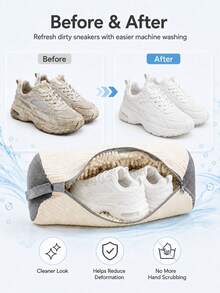 Aemoka 1件 360°耐用鞋子洗衣袋，專為減噪防變形設計的洗衣袋，可重複使用，附空氣乾燥功能的柔軟清潔工具，適用於運動鞋、帆布鞋、男鞋、女鞋等 / 聖誕禮物 / 浴室配件 - 多色 - 查看 6