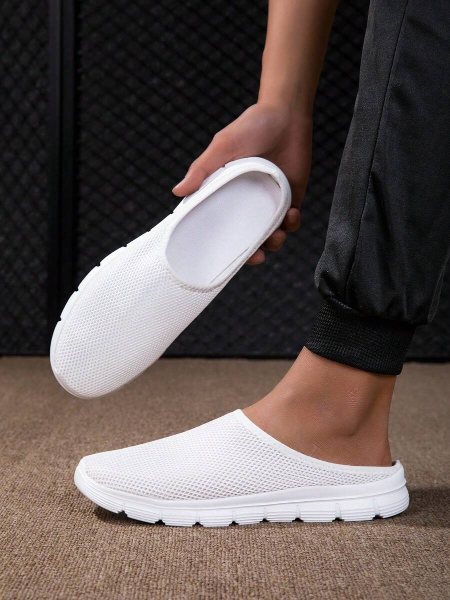 2026 男士網布透氣休閒百搭一腳蹬鞋 情侶款 春夏休閒包頭鞋 女鞋 軟底舒適輕量 長時間穿著不疲勞 38-46 尺寸