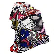 1pc Professional Barber Cutting Cape, Hairdressing Tool Pattern Design, Durable Fabric For Salon And Home Use, Colorful Graphic Apron Essential For Haircutting - Multicolor - View 4