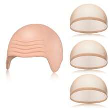 Bald Head Cosplay Accessory Set, Includes Latex Bald Cap And Nylon Wig Cap, Suitable For Halloween, Christmas, Carnival, April Fool's Day Party - View 12