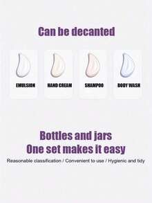 7pcs Travel Refillable Bottle Set With Toiletry Bag, Leak-Proof Liquid Dispenser Bottles, Portable Toiletry Container Set For Lotion, Shampoo, Cream, Soap, Travel Essentials, Back To School - Multicolor - View 8