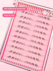 80pcs Self-Adhesive Lower Eyelashes, Natural Lightweight Cartoon Style Clustered Lower False Eyelashes, Pre-Glued, Segmented, Suitable For Daily Makeup And Beginners - C - 查看 5