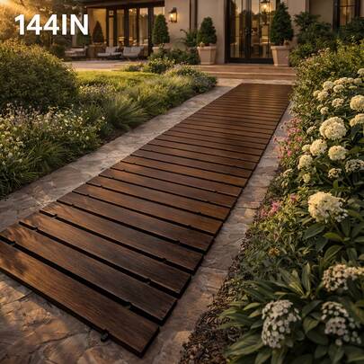 Camino de madera duradero y adaptable para césped y jardín, bordes de paisaje robustos, caminos, parterres y invernaderos, disponible en longitudes de 36 a 192 pulgadas