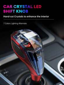 XUDA 2026 新款汽車水晶排檔桿，水晶七彩 LED 燈排檔手柄，酷炫配色，側發光，免安裝即插即用，握感舒適，耐磨防刮，適用於汽車 - A - 查看 3