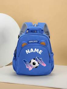 1pc Mini Personalized Bear Backpack For Back To School, Simple Cute Football Print, Zipper Closure, Nylon Material, Adjustable Shoulder Strap, Hand-Carry, Suitable For Classroom, Sports, Shopping, Daily Outings, Birthday Gift - Multicolor - View 17