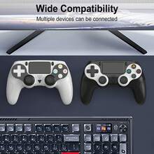 P4 無線遊戲控制器，相容於 PS 4/PS 4 Slim/PS 4 Pro/PC，600mAh 電池長效使用，雙震動功能，附揚聲器、6 軸陀螺儀、耳機插孔、觸控板 - 查看 4