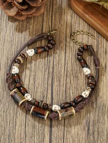 2pcs Men's Summer Holiday Natural Coconut Shell Wood Bead Shell Beaded Adjustable Anklet, Suitable For Vacation, Father's Gift Or Couples Gift - Multicolor - View 10