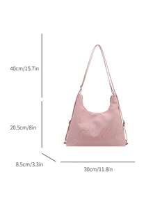 Mochila de gran capacidad estilo coreano, nuevo bolso bandolera de moda versátil para ir al trabajo, bolso de hombro tipo tote - Rosa - Ver 2