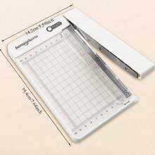 1pc Colorful Grid Line Press-Down Paper Cutter With Ruler Scale, Photo Trimmer, Suitable For Office, School Supplies, Learning Tools, Non-Electric - 1pc - View 6