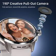 LOKMAT Smartwatch Features A 1.6-Inch AMOLED HD Full Touchscreen, A 4G Smartwatch/Phone Fitness Tracker With A SIM Card Slot, WiFi, GPS, And SOS Functionality, And A HD 180° Rotating Camera - View 6