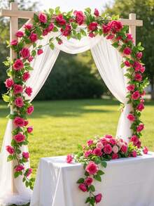 Decorazione di rampicanti di rose artificiali, crea un'atmosfera festiva, adatta per vari eventi e scenari - Fiori artificiali - Visualizzare 3